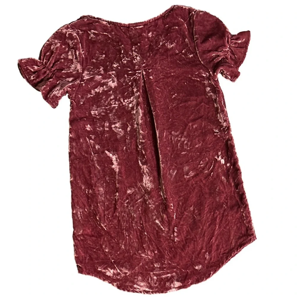 Peek Kids Burgundy Velvet Dress S 4-5
